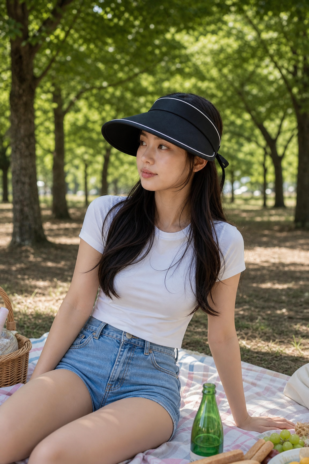 Park Picnic with UPF50+ Sun Visor Hat
